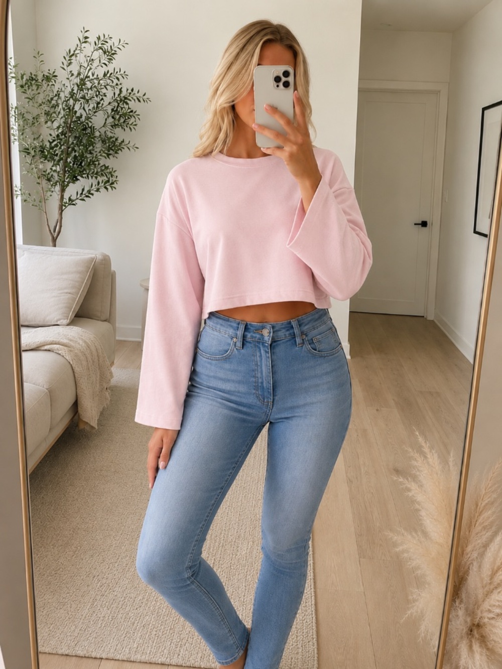 NWT Mauve Tie Back Bell Sleeve Sweatshirt Medium